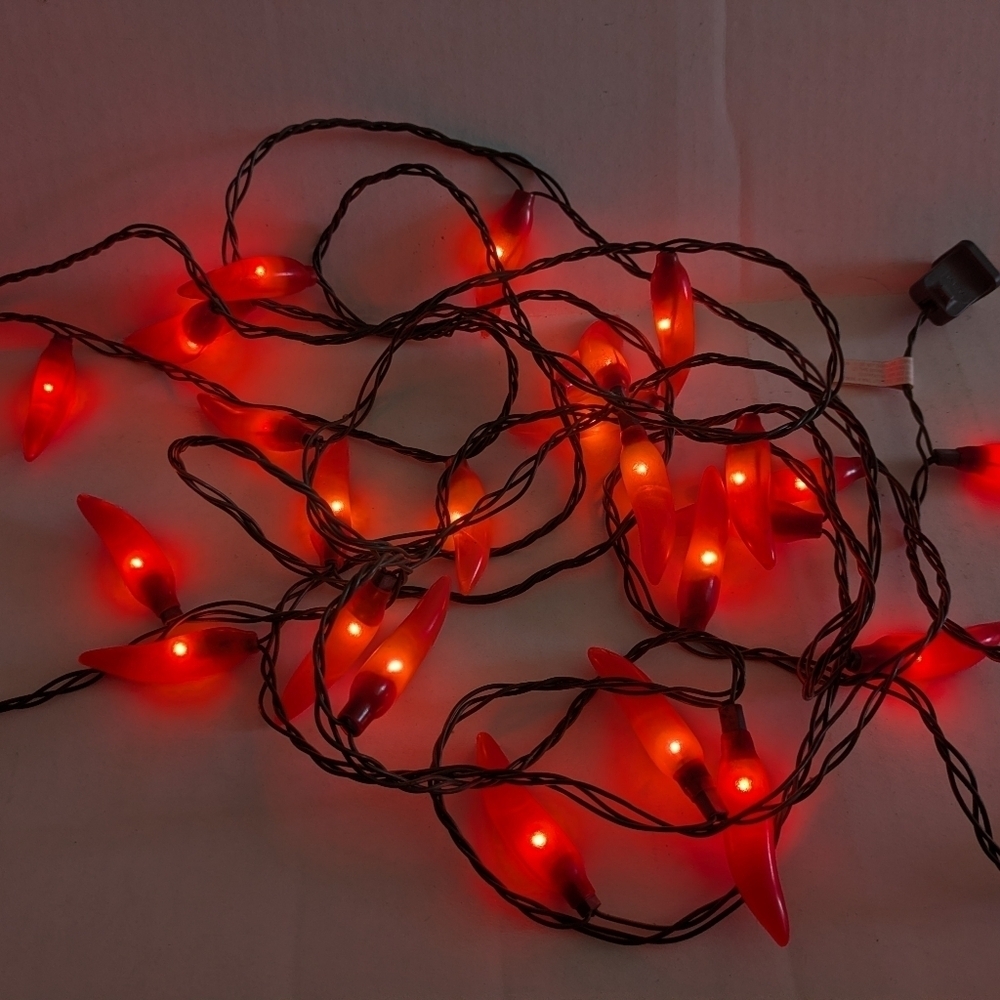 Vintage Red Hot Chili Peppers Hanging String Lights. 2 Separate Strands.